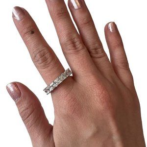 Lustro Stella Silver Cubic Zirconia CZ White Ring Size 6